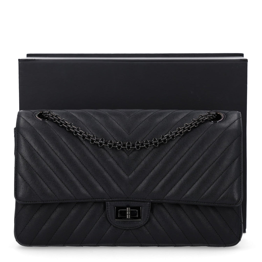 Sheepskin Chevron Quilted 2.55 Reissue 226 Flap So Black