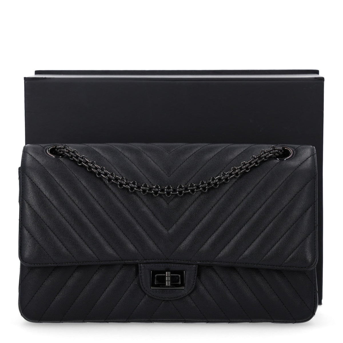 Sheepskin Chevron Quilted 2.55 Reissue 226 Flap So Black