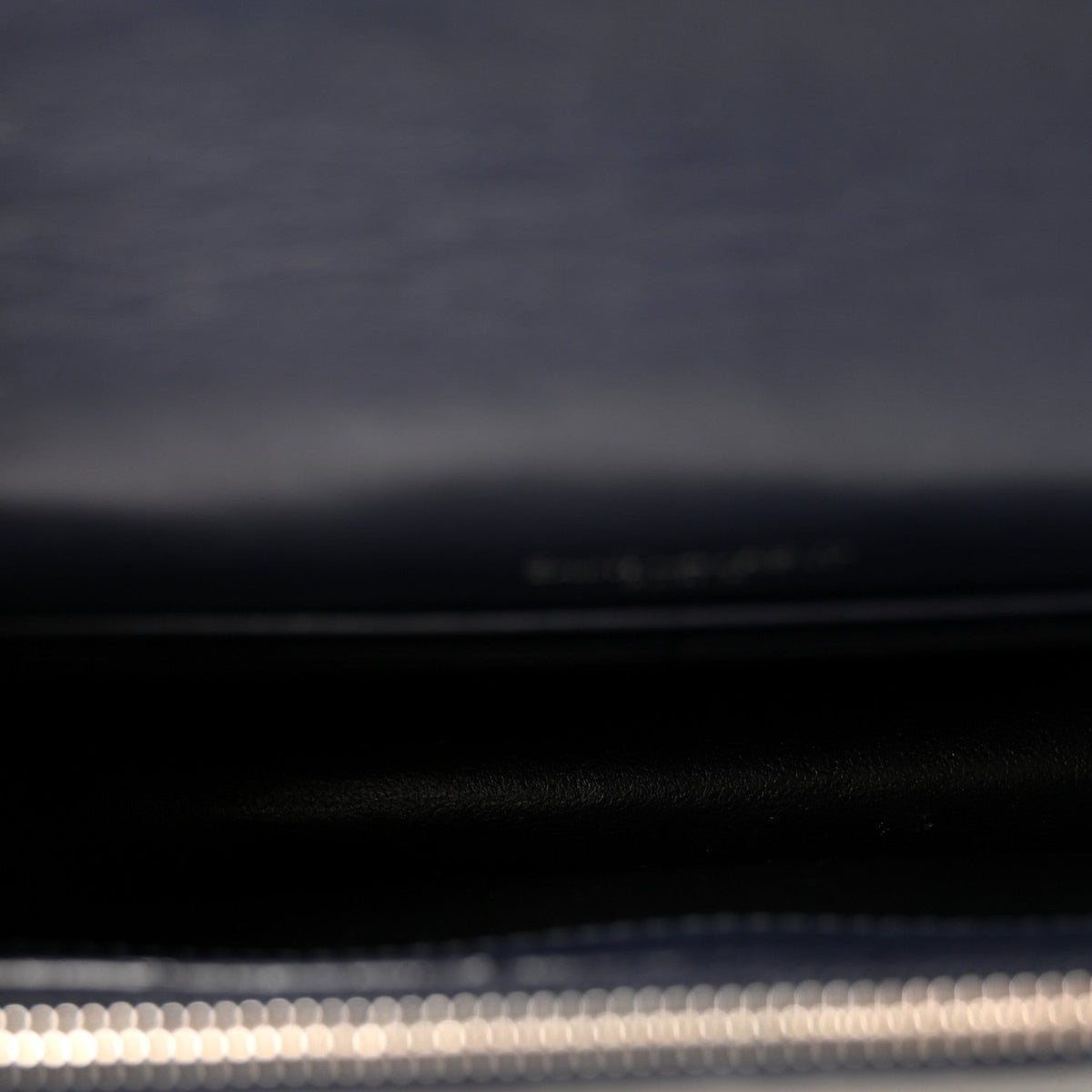 Calfskin Crocodile Embossed Kate Monogram Tassel Chain Wallet Deep Marine