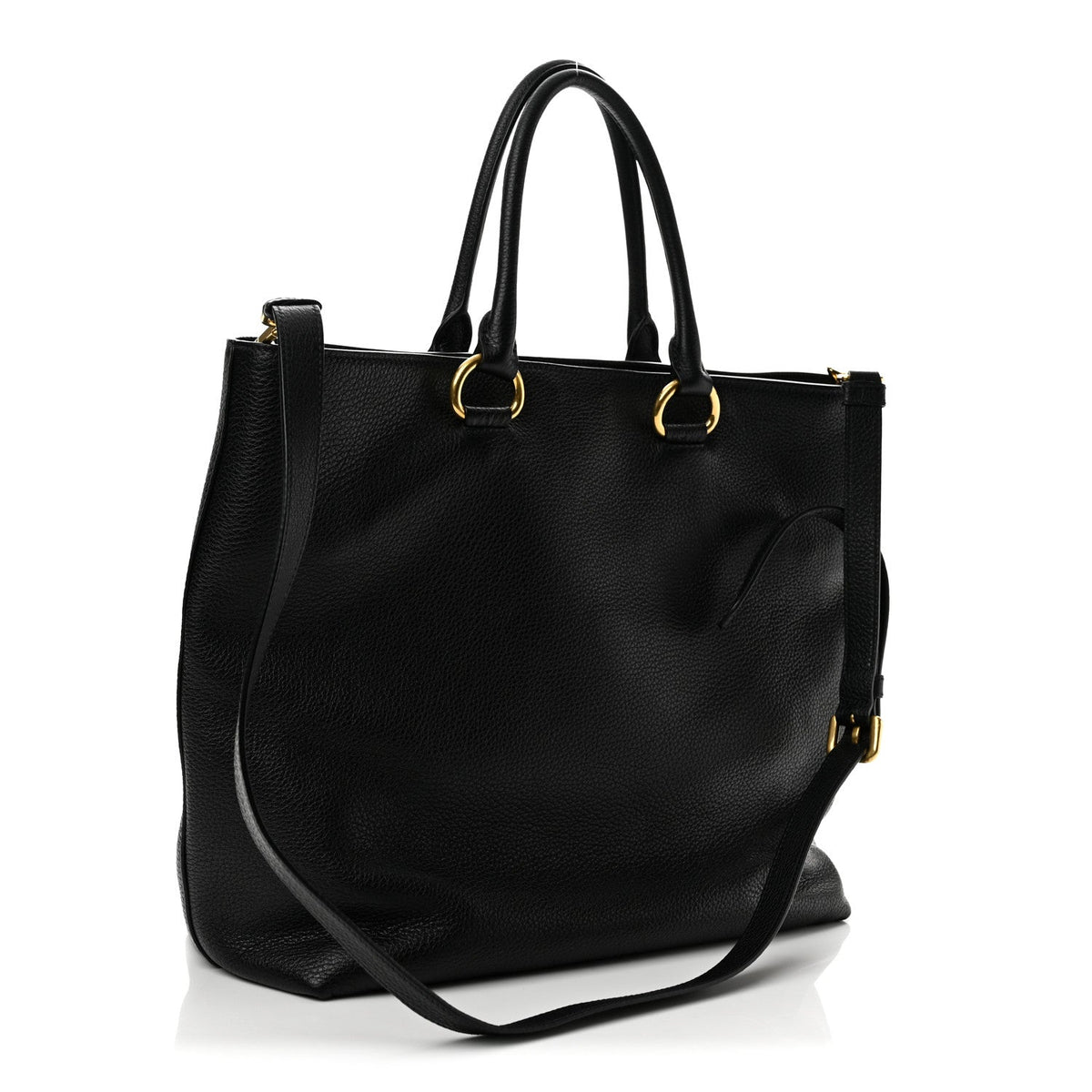 Vitello Daino Shopping Tote Black