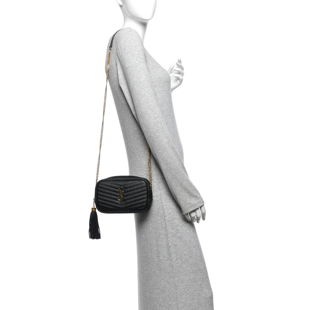 Grain De Poudre Matelasse Monogram Mini Lou Camera Bag Black