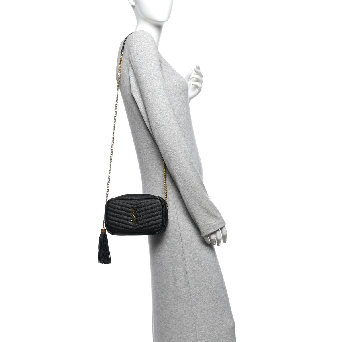Grain De Poudre Matelasse Monogram Mini Lou Camera Bag Black