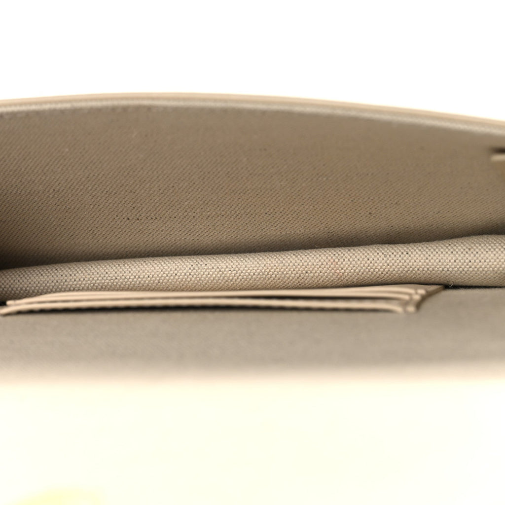 Oblique Chambray 30 Montaigne Cigale Pouch With Chain Blue Light Biscuit