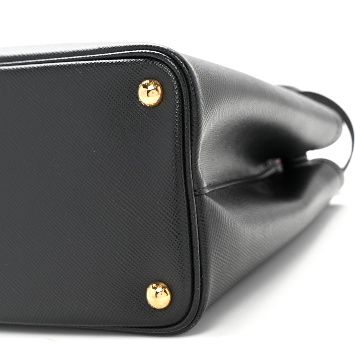 Saffiano Cuir Small Double Bag Black Fuoco