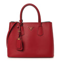 Cuir Medium Double Bag Fuoco Black