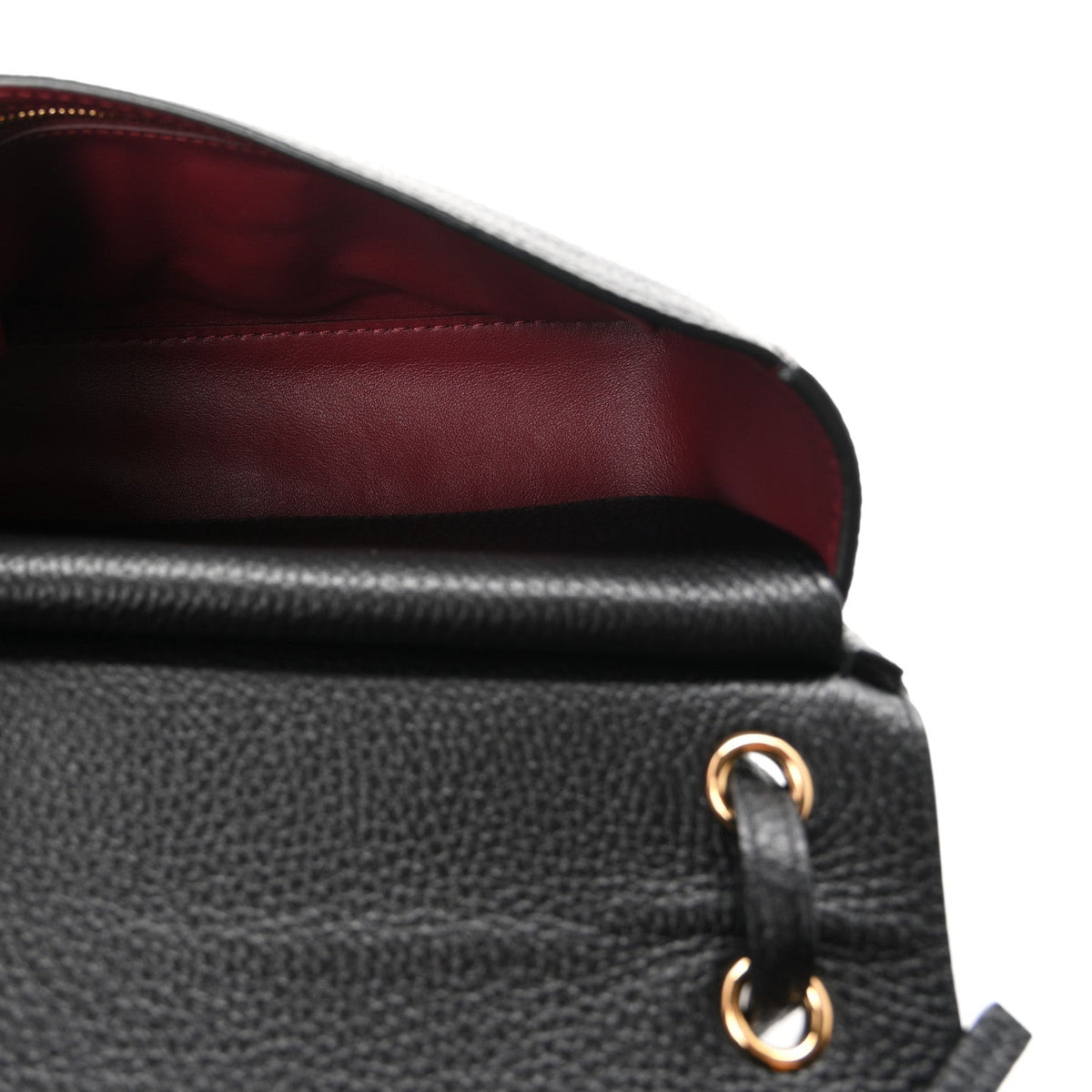 Grained Calfskin Mini Souplissimo Maxi Flap Black