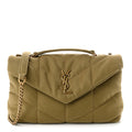 Canvas Quilted Toy Loulou Puffer Monogram Chain Satchel Fir Green