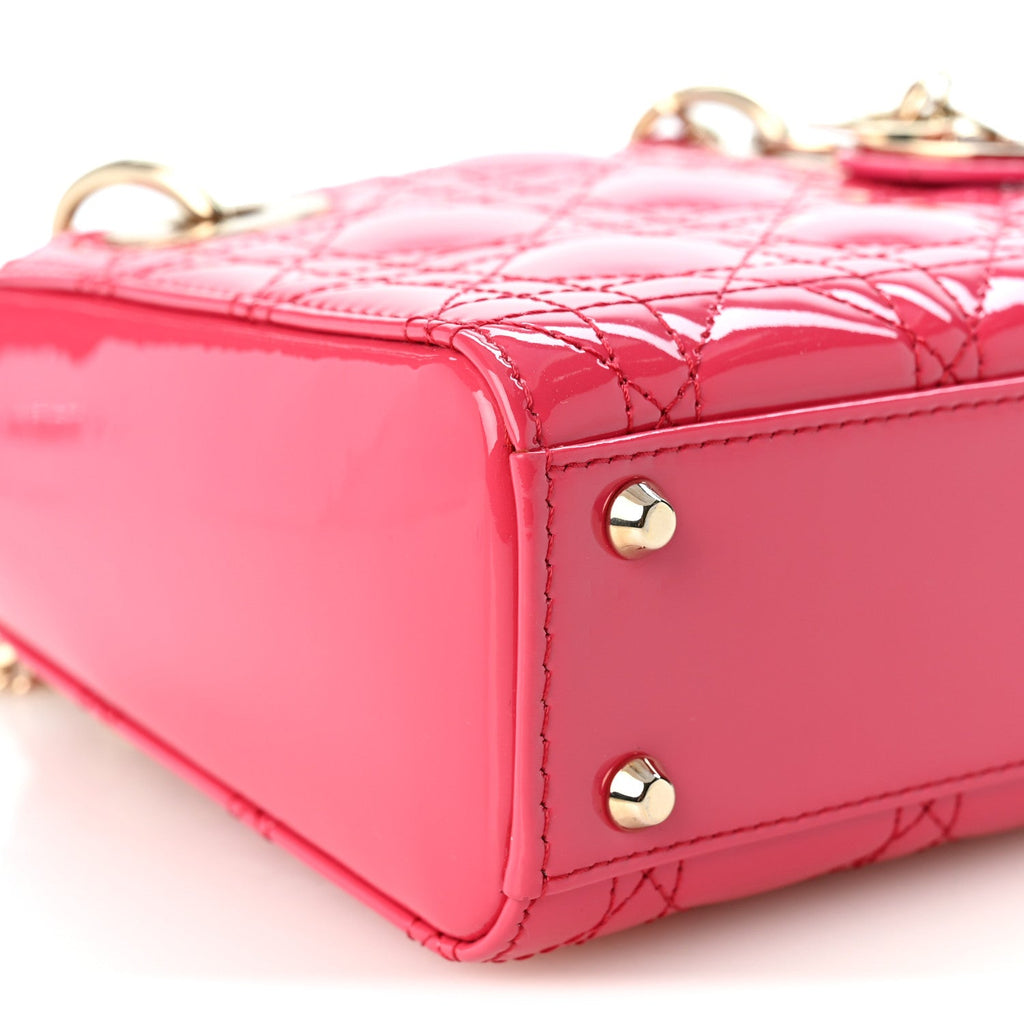 Patent Cannage Mini Lady Dior Pink