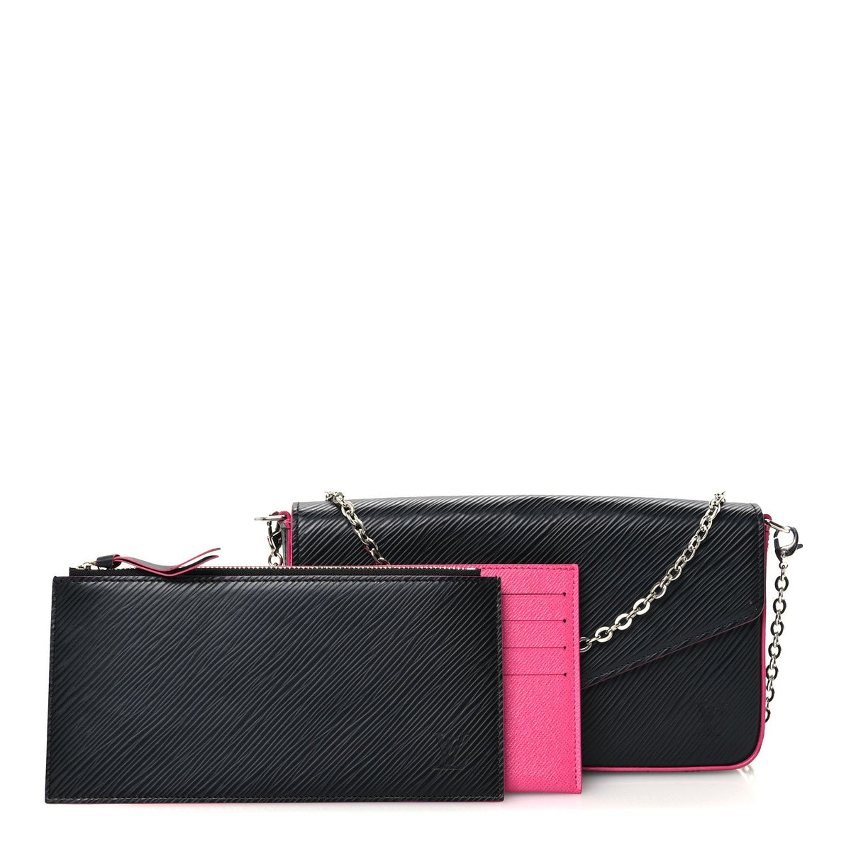 Epi Pochette Felicie Black Hot Pink