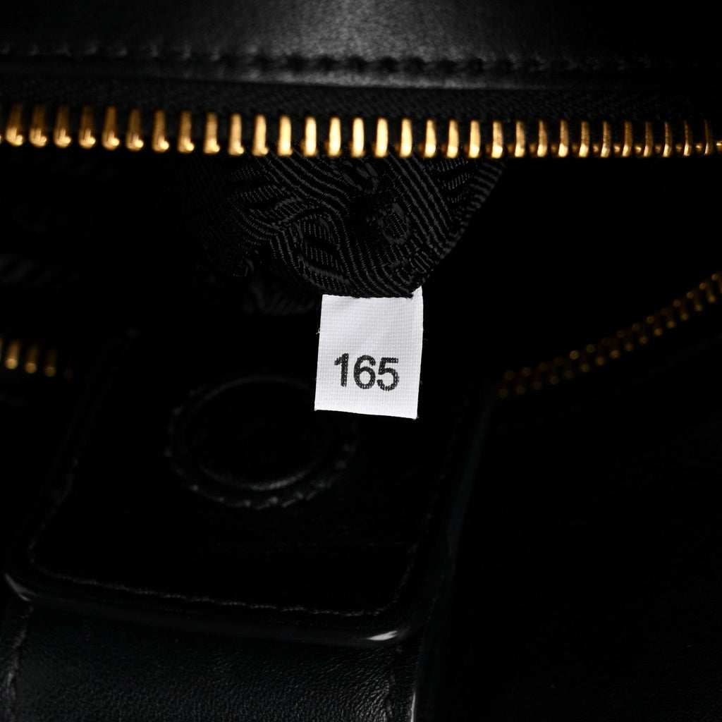 Saffiano Soft Calfskin Small Zippered Tote Black