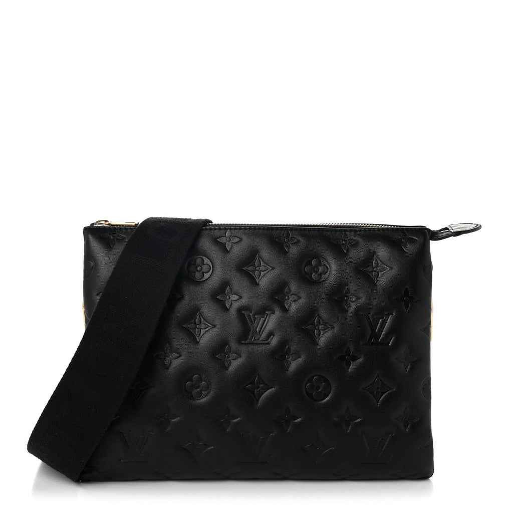 Lambskin Embossed Monogram Coussin PM Black