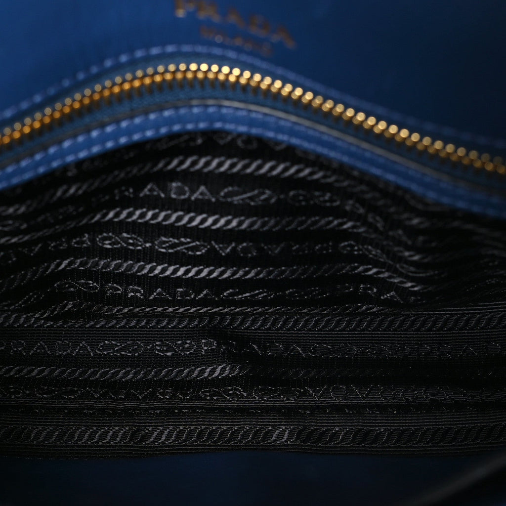 Saffiano Flap Shoulder Bag Bluette