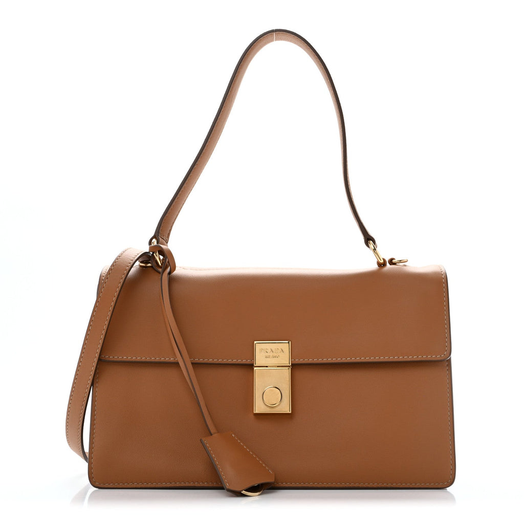 Calfskin Medium Soft Sound Shoulder Bag Caramel