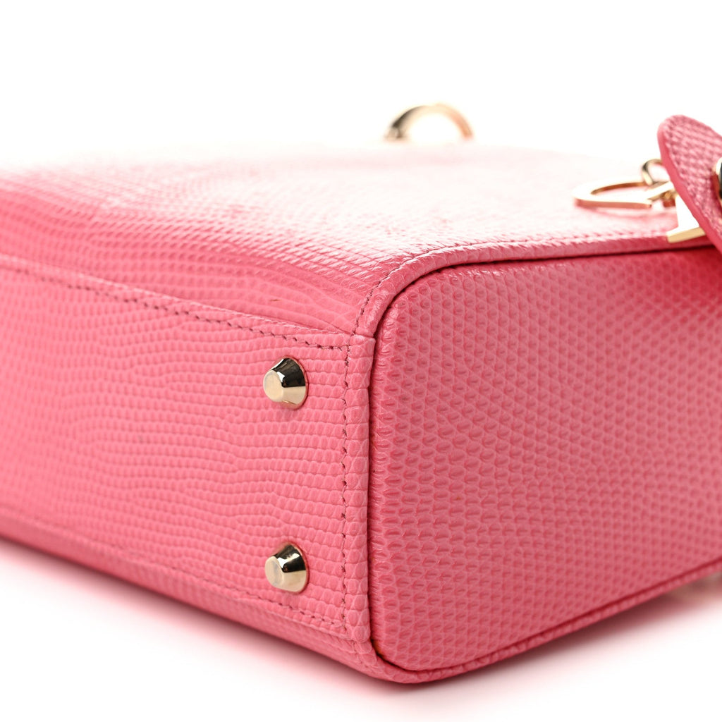 Lizard Mini Lady Dior Pink