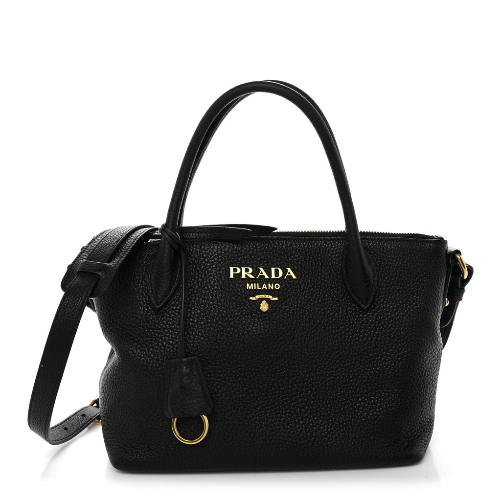 Vitello Daino Small Tote Black