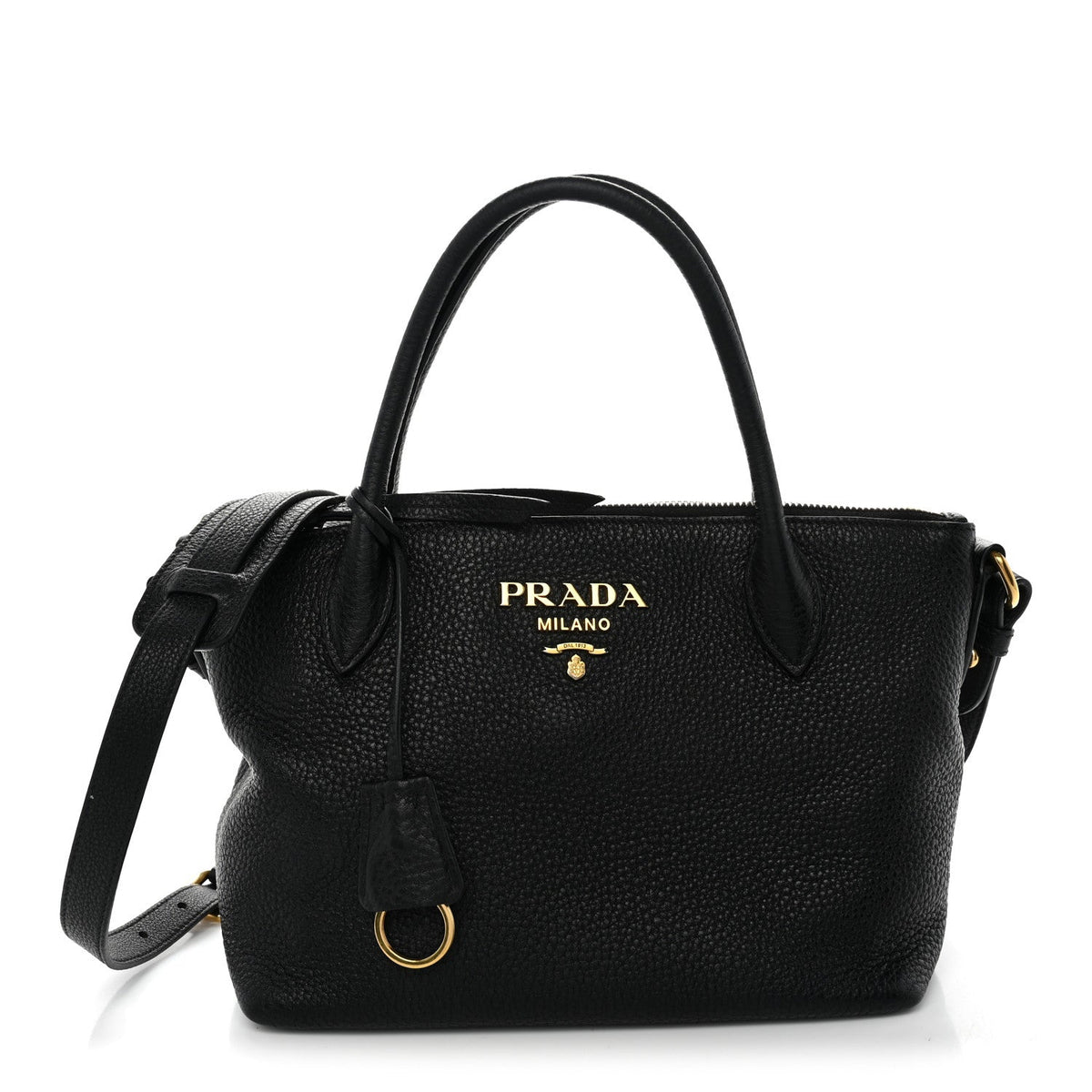 Vitello Daino Small Tote Black