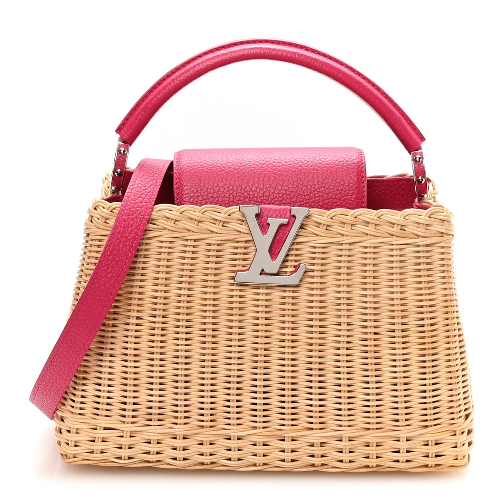Rattan Calfskin Capucines BB Pink