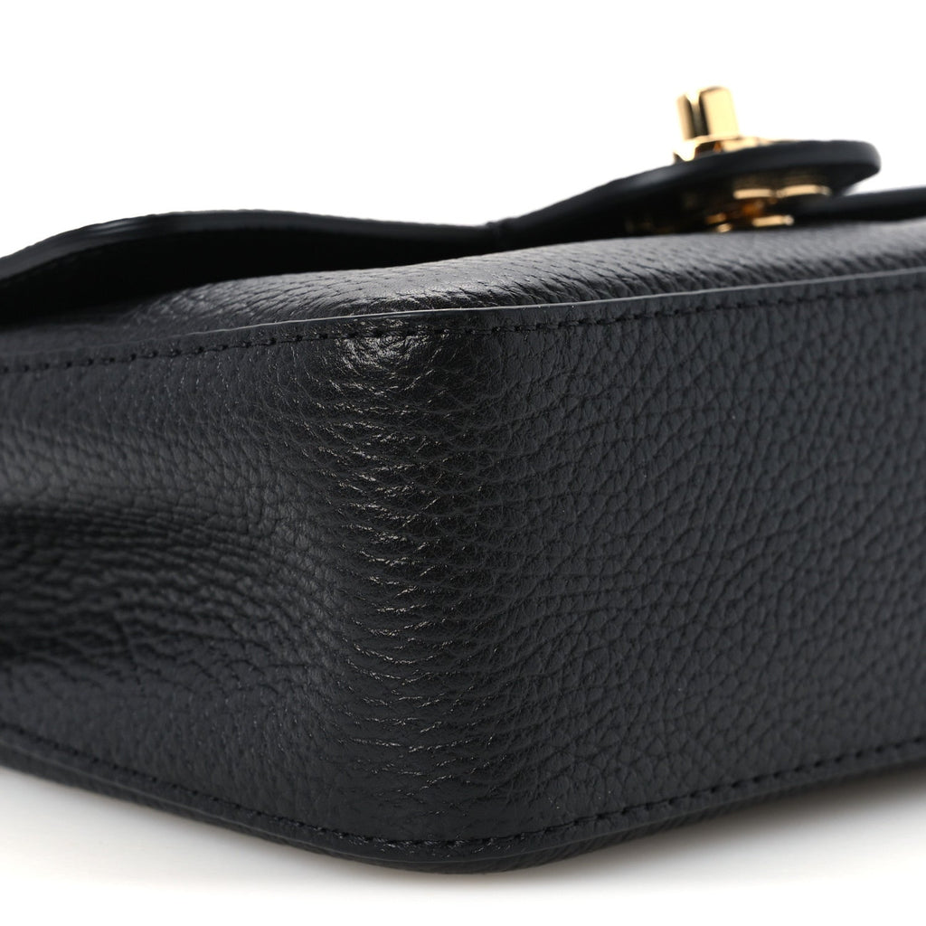 Grained Calfskin Mini Souplissimo Maxi Flap Black