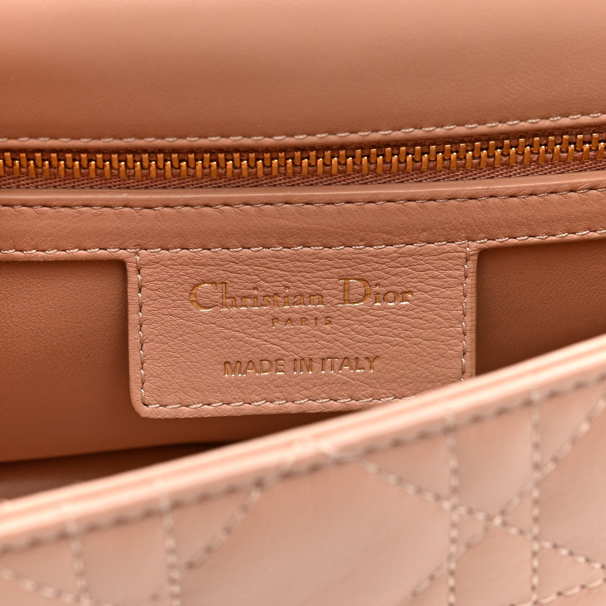 Grained Calfskin Cannage Small Caro Bag Rose De Vents