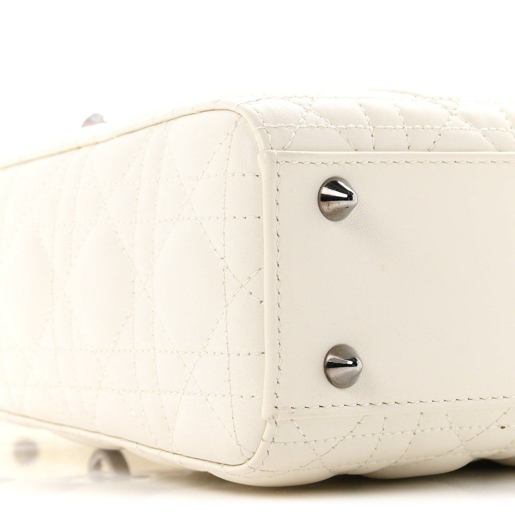 Lambskin Cannage Small My ABCDior Lady Dior White