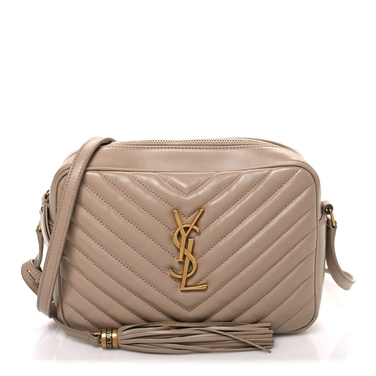 Calfskin Matelasse Monogram Lou Camera Bag Dark Beige