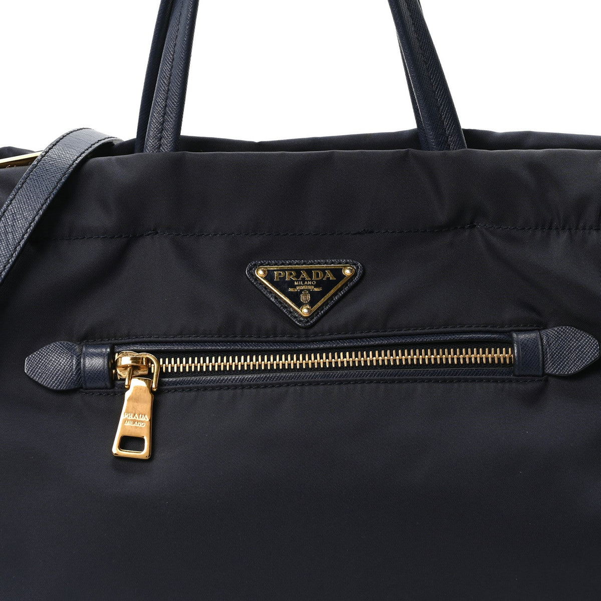 Tessuto Nylon Saffiano Vela Tote Bleu