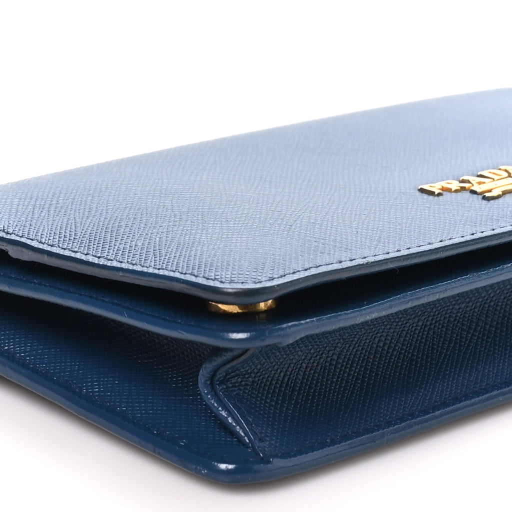 Saffiano Metal Oro Mini Bag Bluette