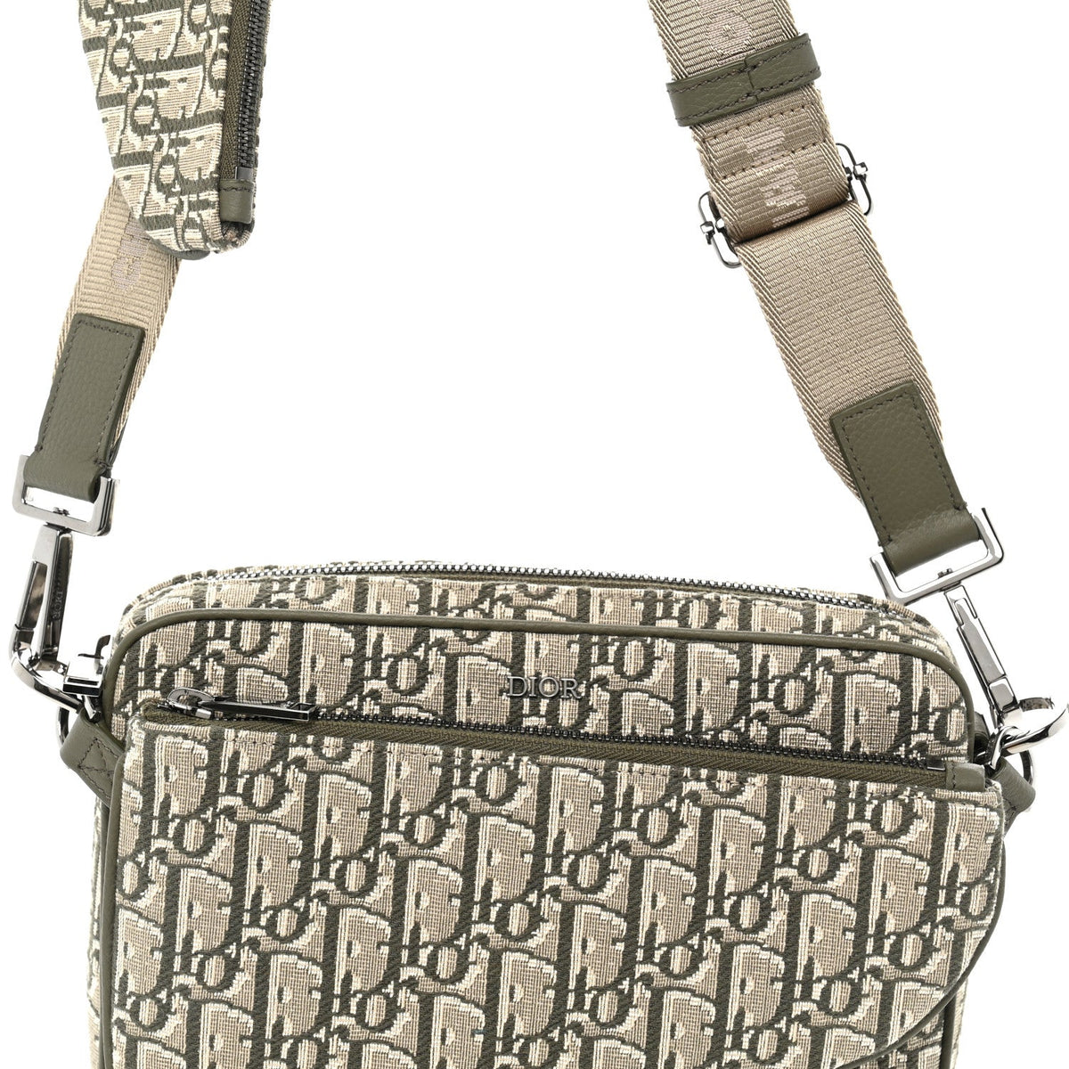 Oblique Saddle Triple Pouch Green