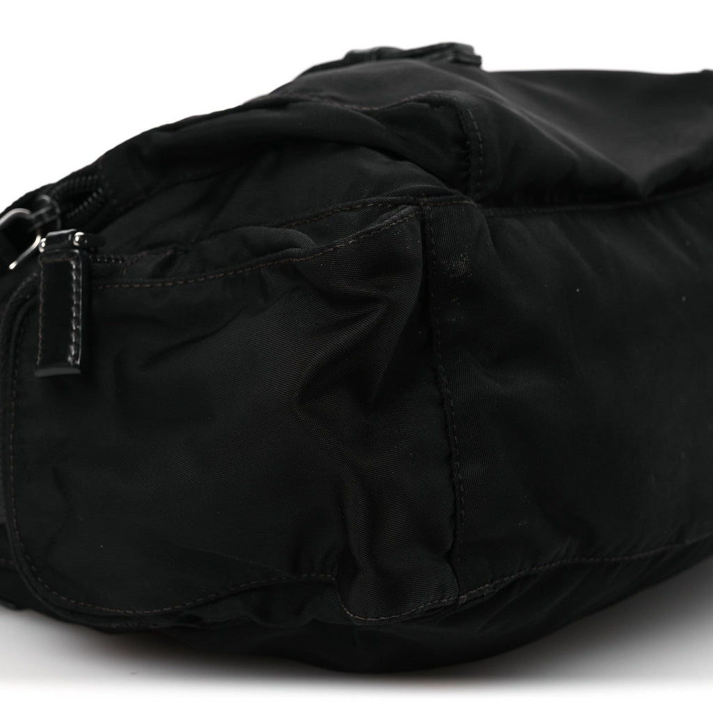 Tessuto Nylon Saffiano Small Vela Messenger Black