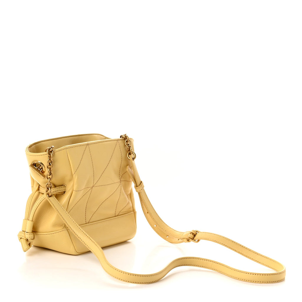 Lambskin Matelasse Monogram Mini Jamie Shoulder Pouch Bag Soft Lemon