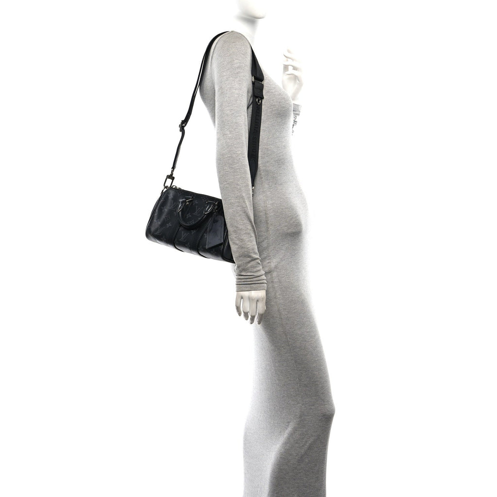 Reverse Monogram Eclipse Keepall Bandouliere 25 Black