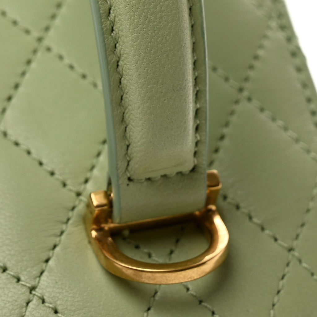 Lambskin Quilted Gaby Vanity Bag Misty Jade