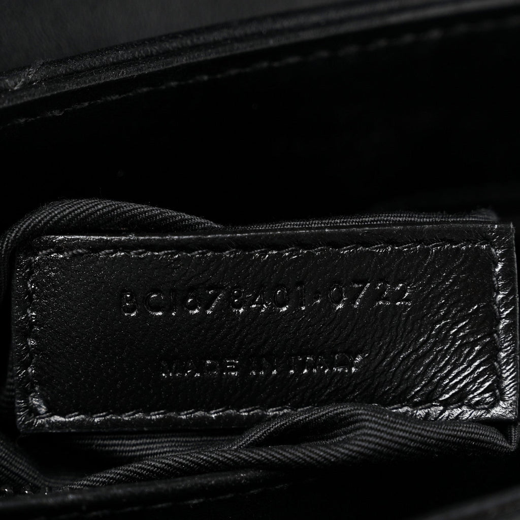Calfskin Y Quilted Monogram Monochrome Toy Loulou Crossbody Bag Black