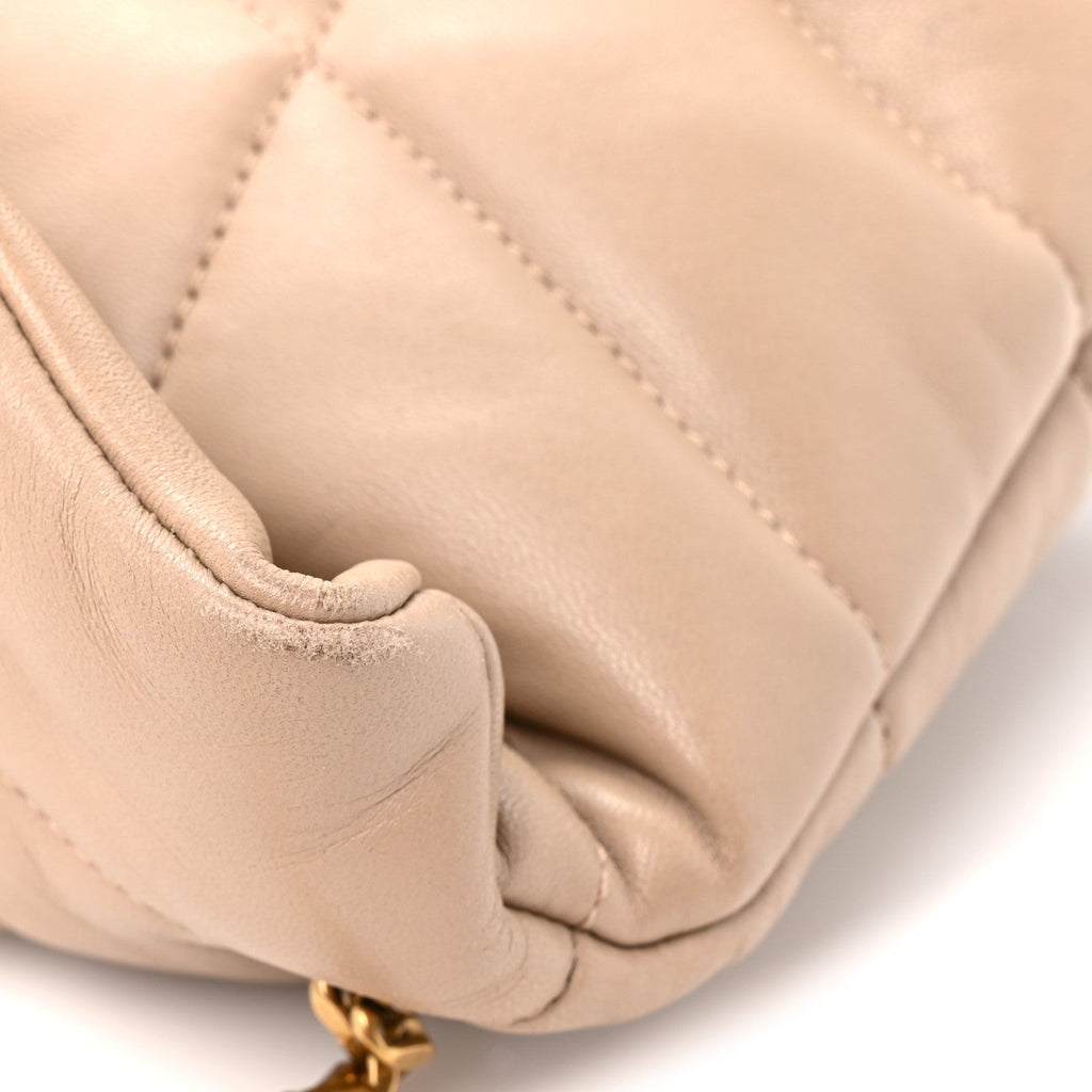 Lambskin Quilted Toy Loulou Puffer Monogram Chain Satchel Nude Powder