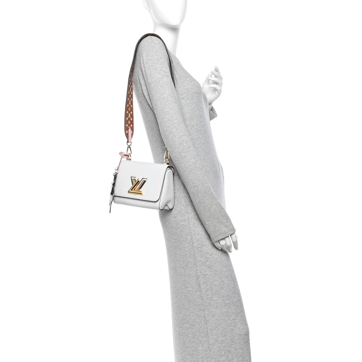 Epi Asnieres Flowers Twist Shoulder Bag PM White