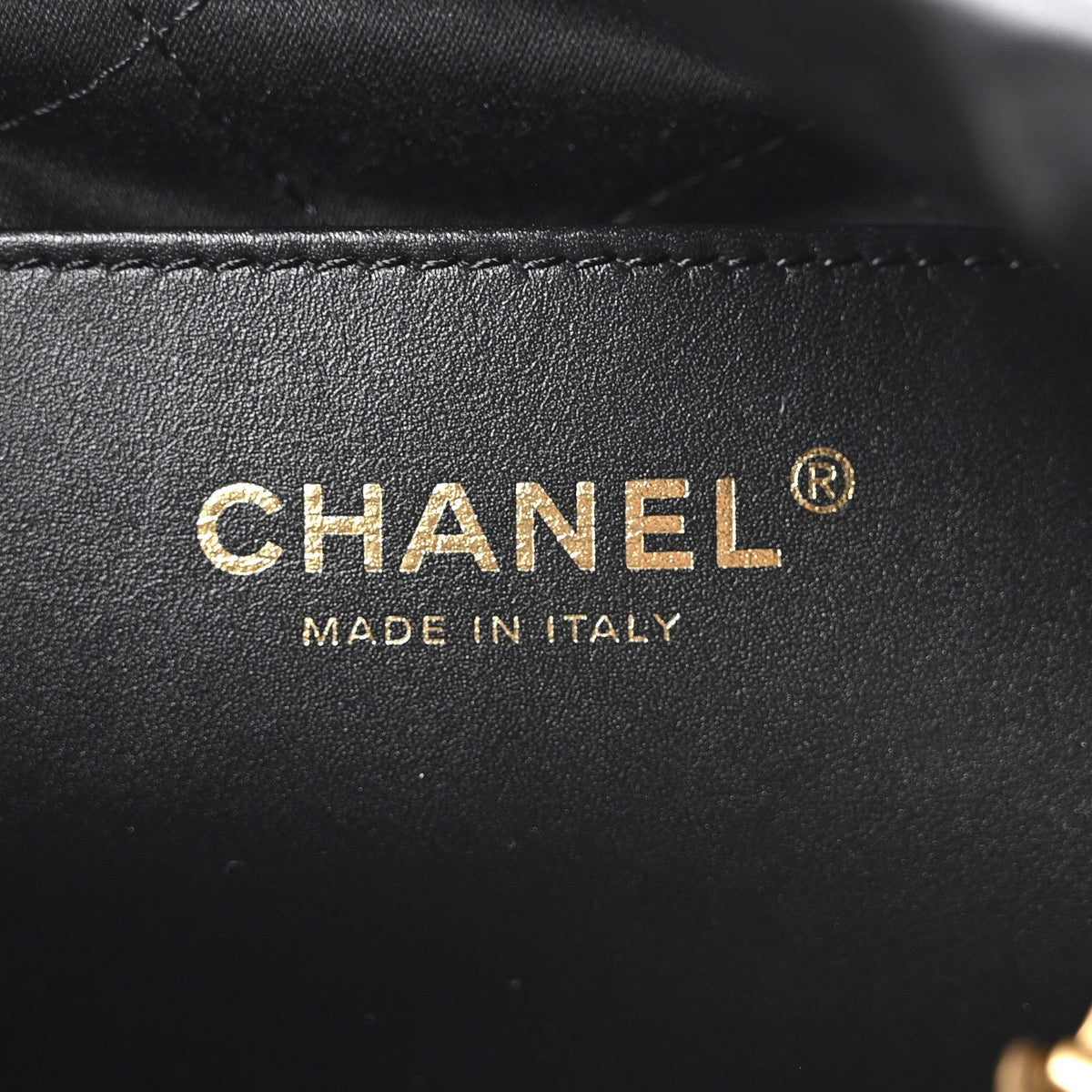 Shiny Calfskin Striped Mini Chanel 22 Black White