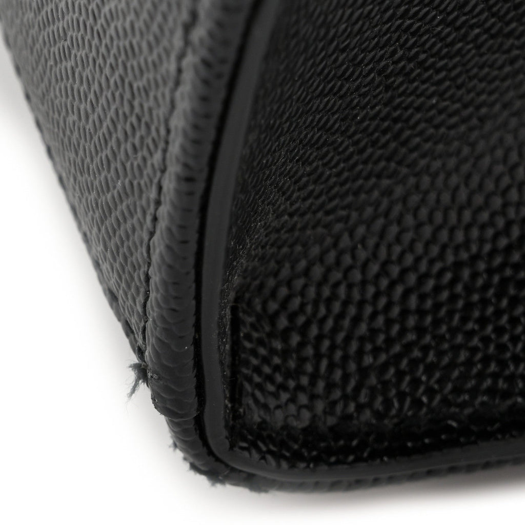 Grain De Poudre Textured Mixed Matelasse Large Triquilt Monogram Satchel Black
