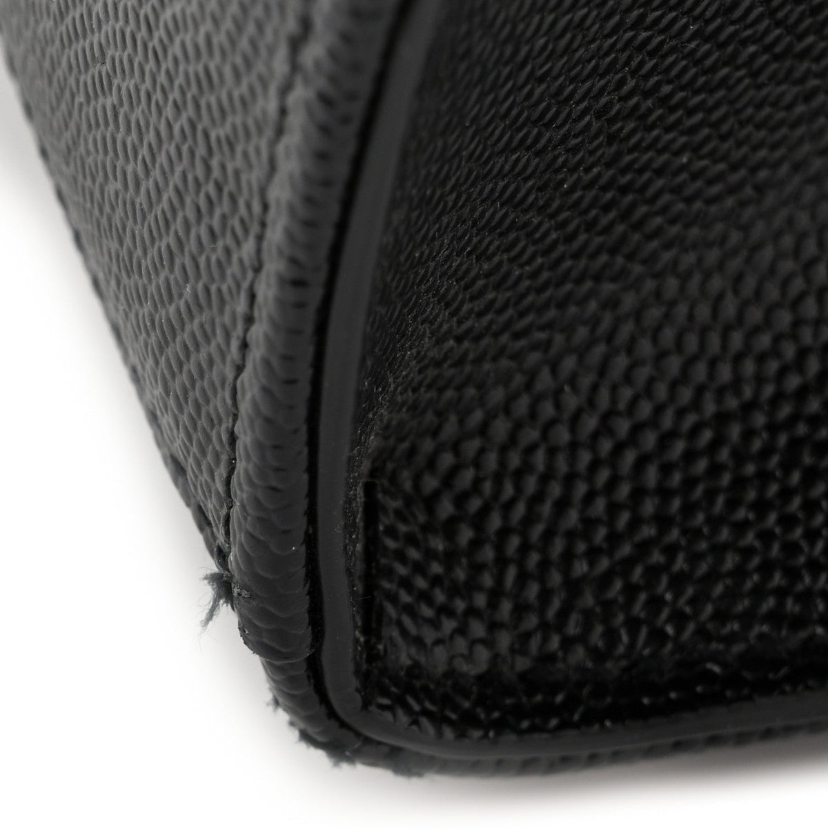 Grain De Poudre Textured Mixed Matelasse Large Triquilt Monogram Satchel Black