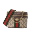 GG Supreme Monogram Textured Dollar Calfskin Web Ophidia Belt Bag 110 44 Beige Ebony New Acero