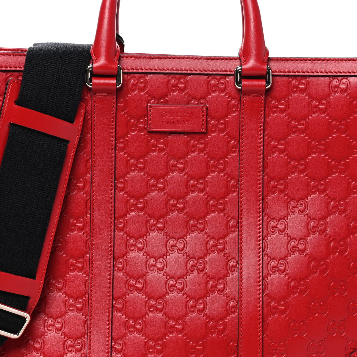 Guccissima Signature Briefcase  Red