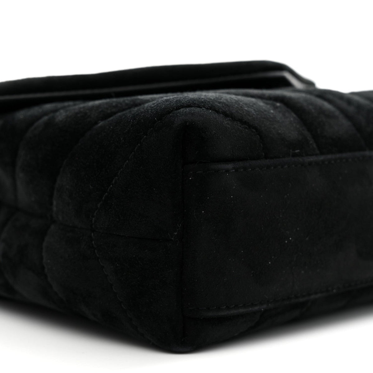 Suede Y Quilted Monogram Toy Loulou Crossbody Bag Black