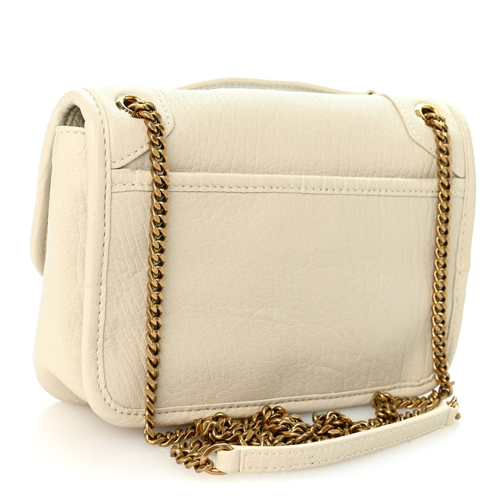 Grained Lambskin Monogram Mini Niki Chain Satchel Crema Soft