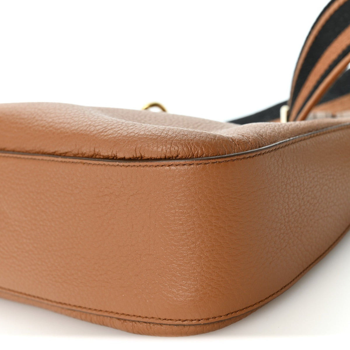 Vitello Daino Soft Zippered Hobo Shoulder Bag Caramel
