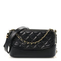 Aged Calfskin Quilted Small Gabrielle Clutch With Chain Black