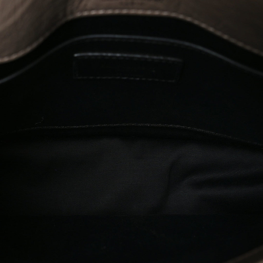Crinkled Calfskin Matelasse Monogram Baby Niki Chain Satchel Greyish Brown