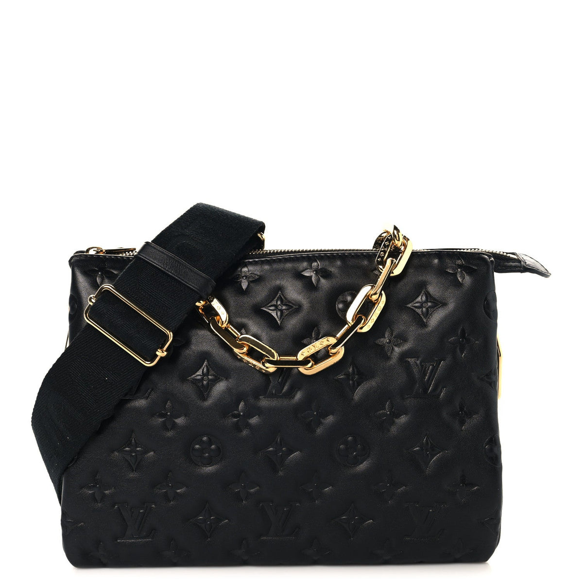 Lambskin Embossed Monogram Coussin PM Black