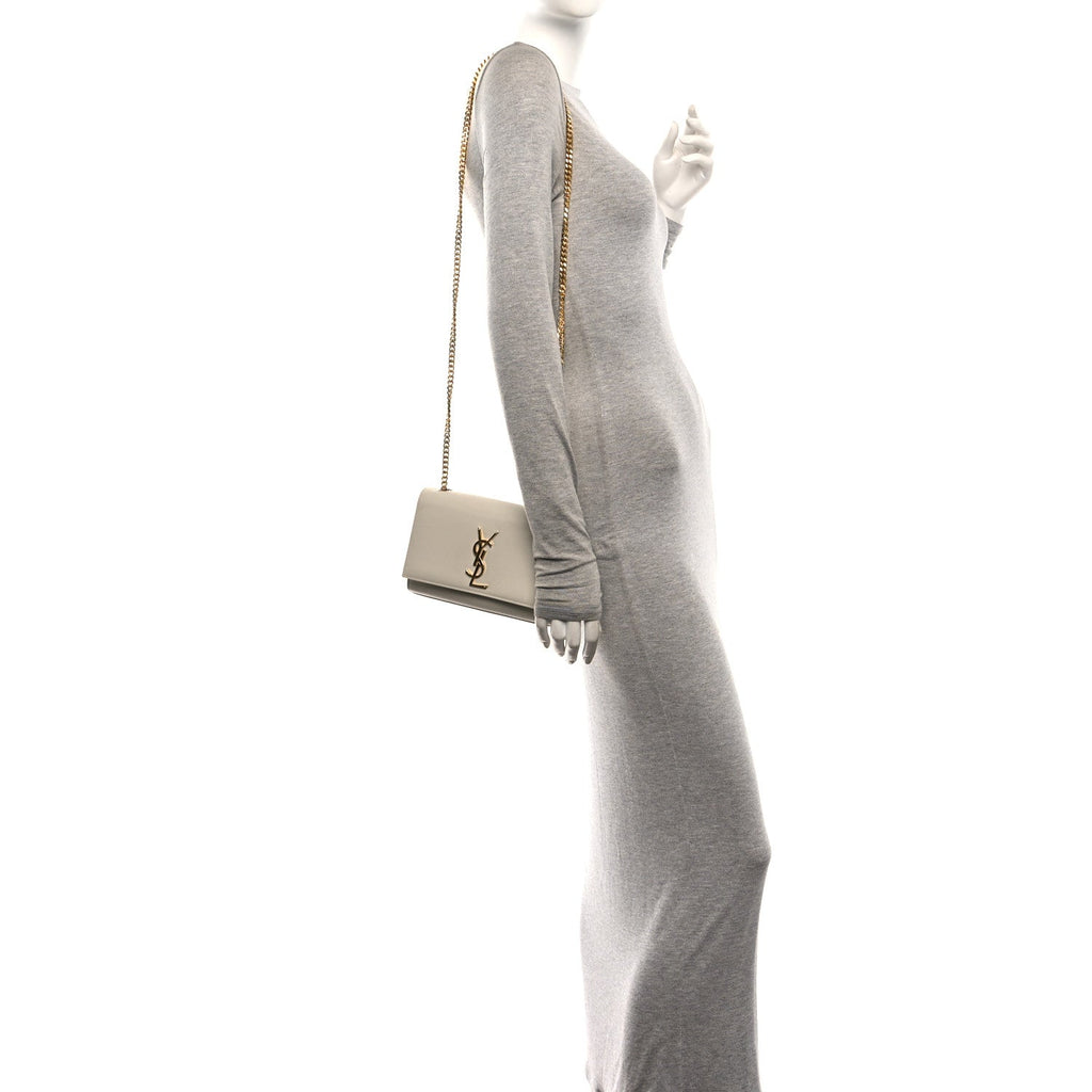 Grain De Poudre Small Monogram Kate Satchel Crema Soft