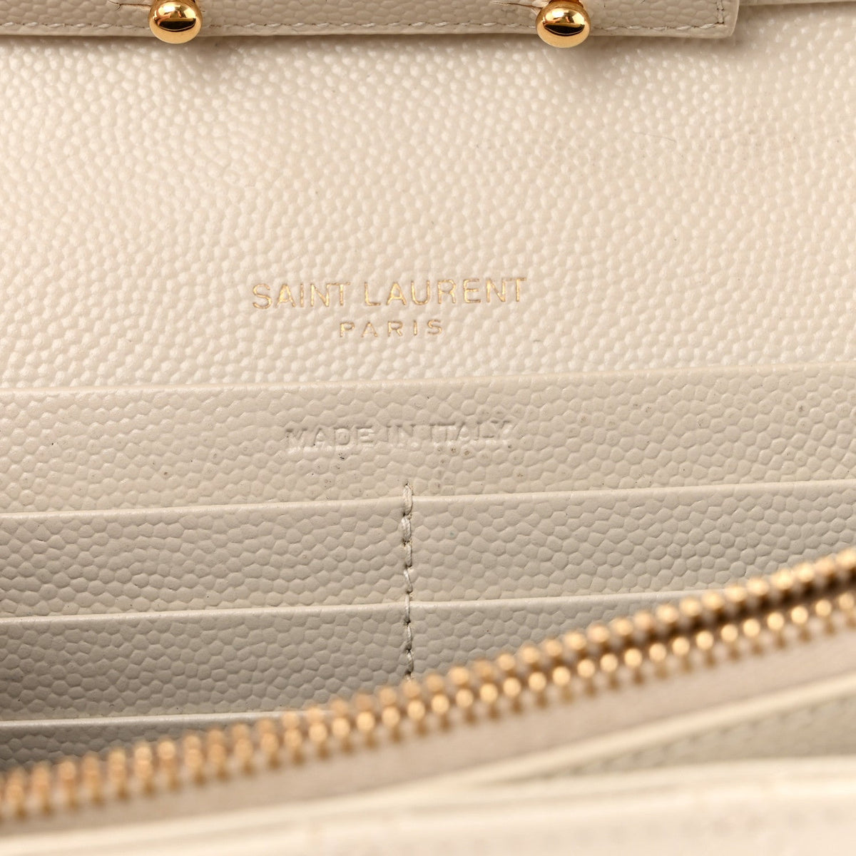 Grain De Poudre Mixed Matelasse Triquilt Monogram Chain Wallet Crema Soft