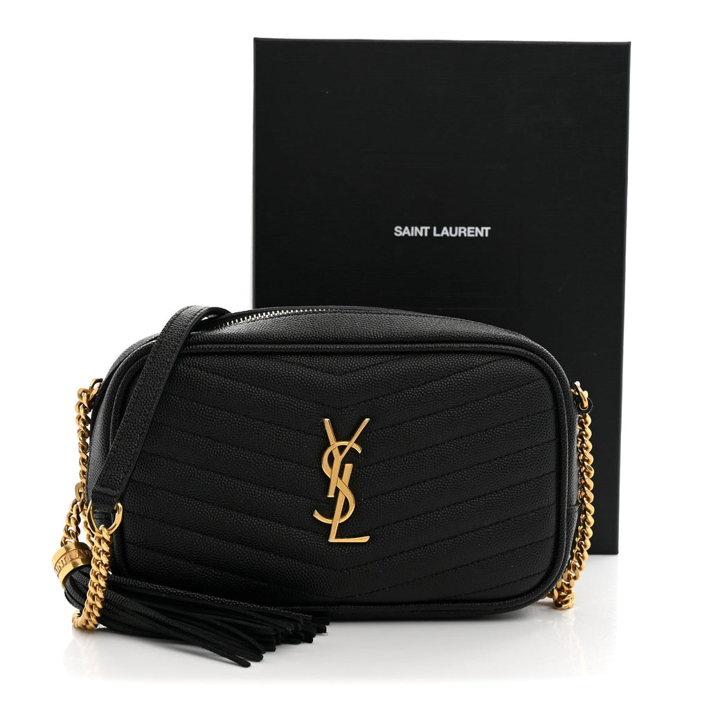 Grain De Poudre Matelasse Monogram Mini Lou Camera Bag Black