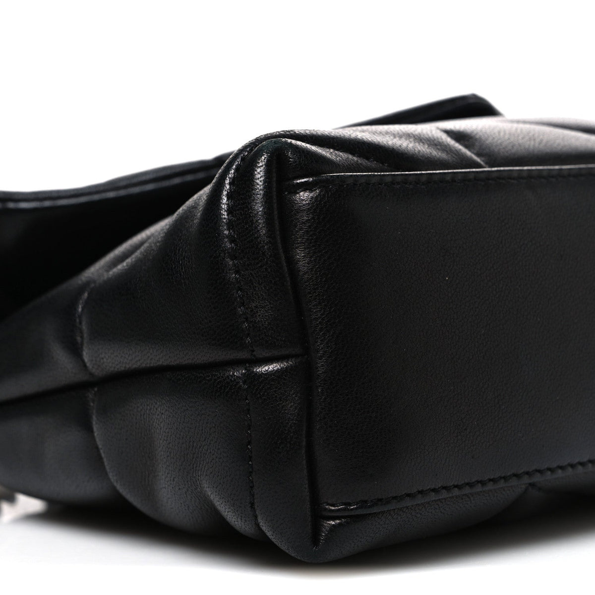 Lambskin Quilted Toy Loulou Puffer Monogram Chain Satchel Black